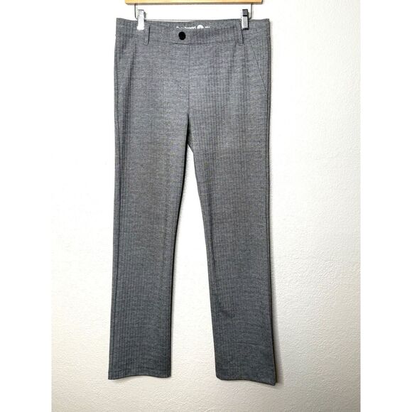 Betabrand Pants Womens Size M Pattern Gray Stretch Flare Leg Mid Rise Career - Picture 1 of 8
